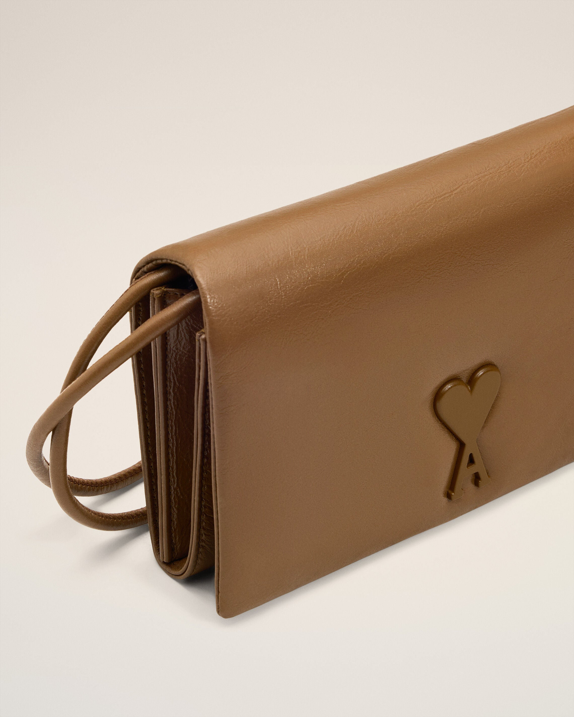 BROWN SMOOTH LEATHER VOULEZ VOUS WALLET STRAP - 5