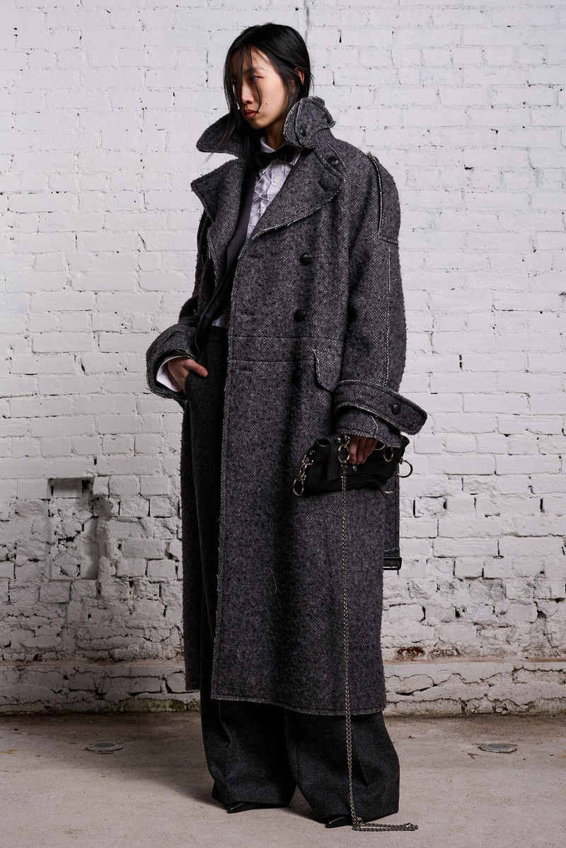 R13 JUMBO MILITARY COAT - HEATHER GREY WOOL outlook