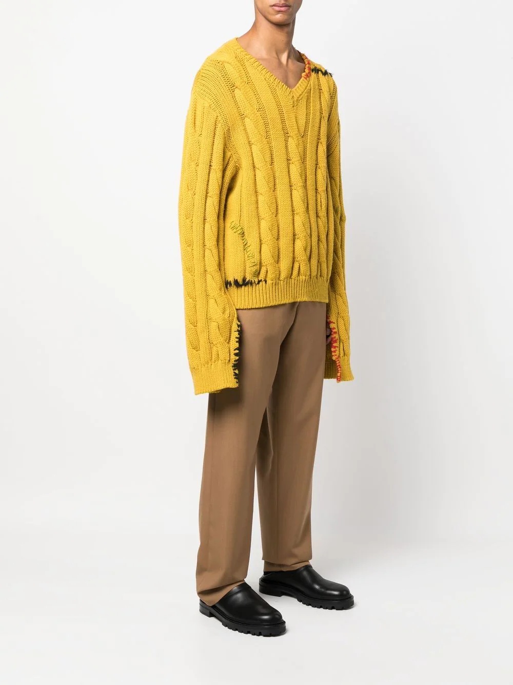 cable-knit virgin wool jumper - 3