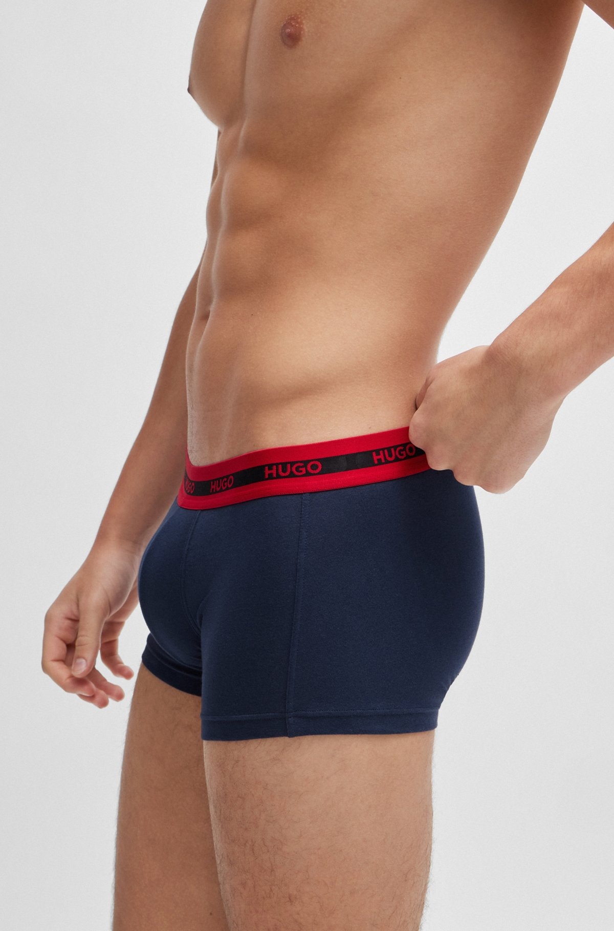 THREE-PACK OF STRETCH-COTTON TRUNKS WITH LOGO WAISTBANDS - 5