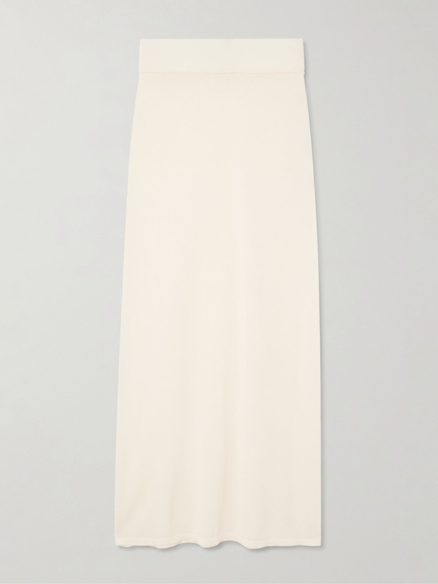 Lyocell and cashmere-blend maxi skirt White - 1