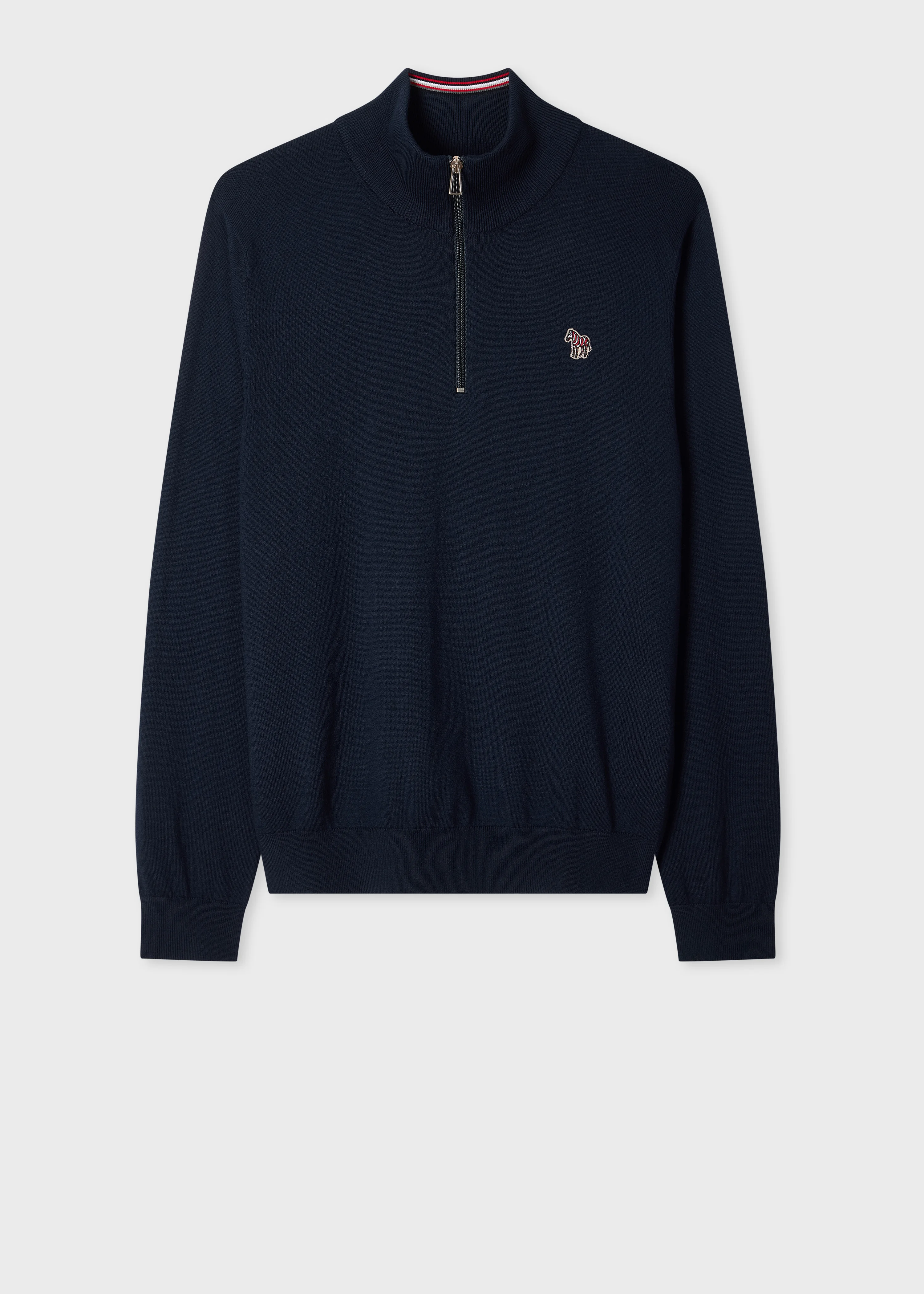 Paul Smith For Manchester United - Dark Navy Quarter-Zip Zebra Logo Sweater - 1