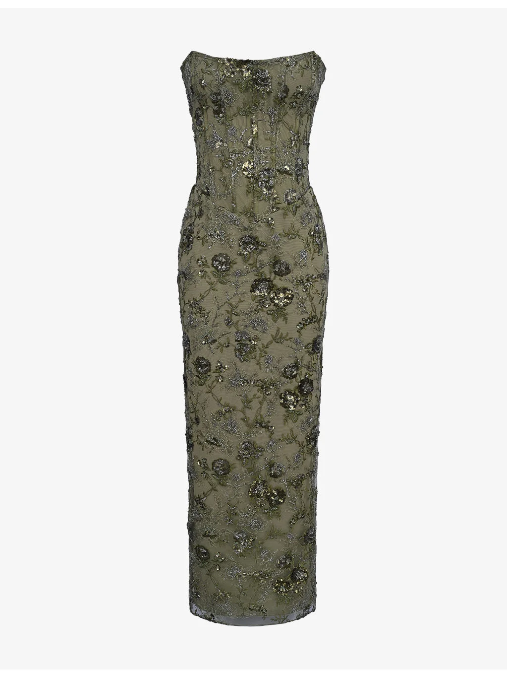 Serelise Hand-Beaded Strapless Woven Maxi Dress - 1