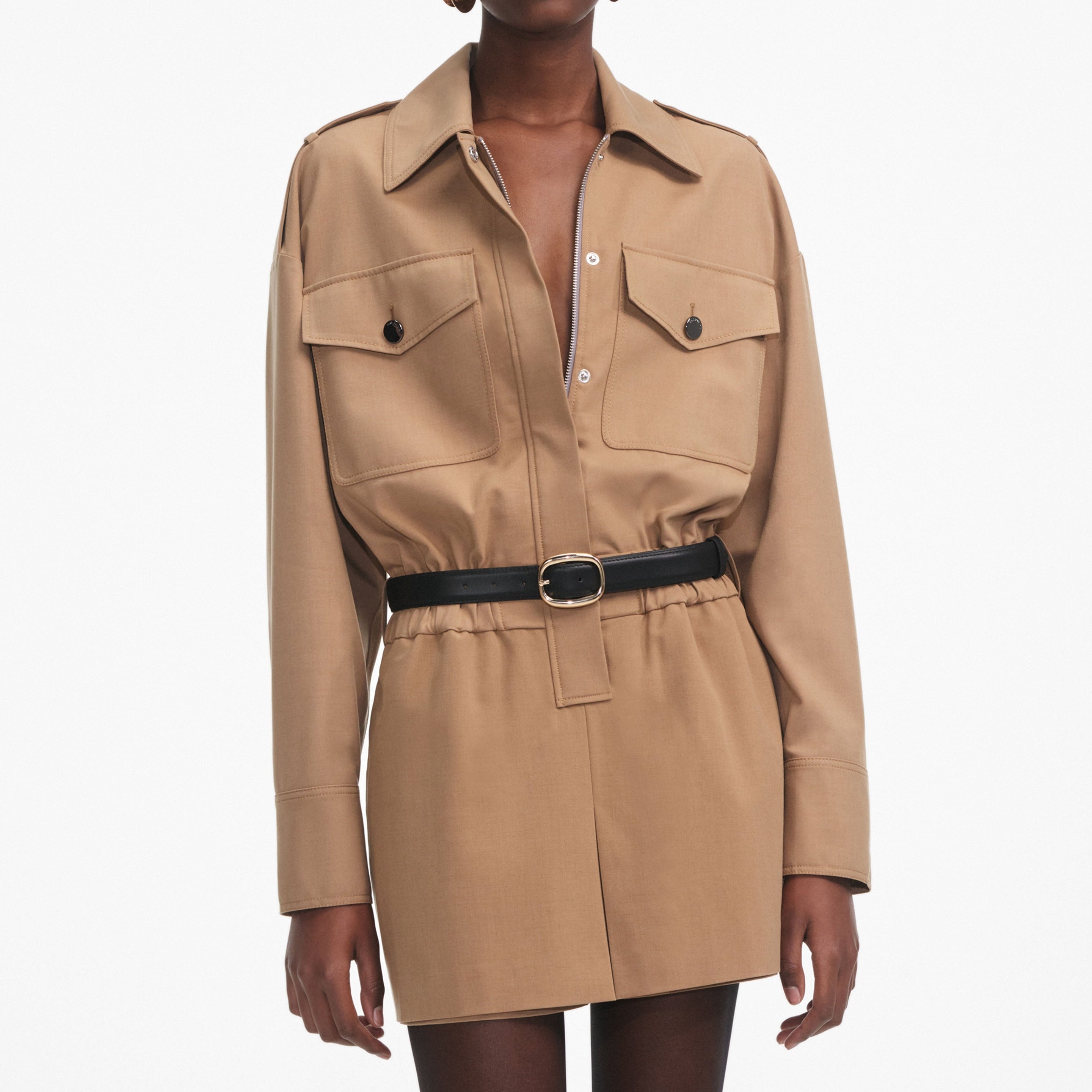 Tan Twill Playsuit - 4