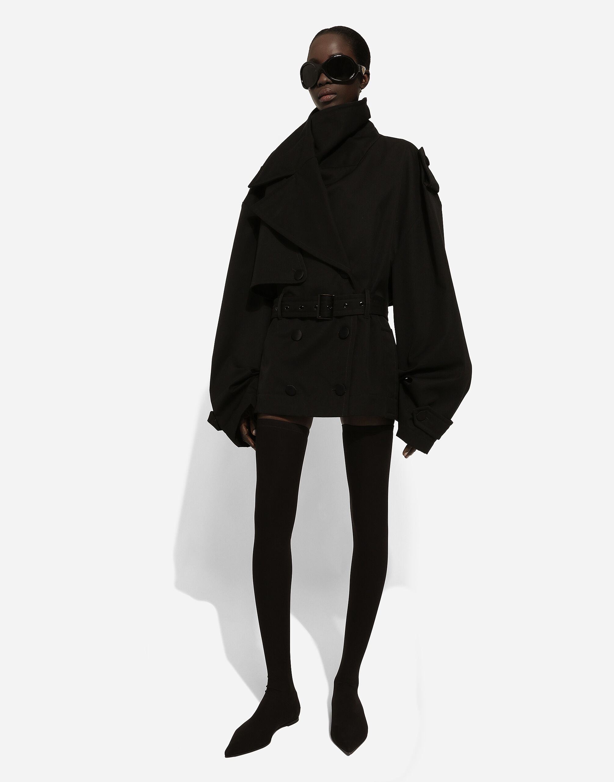Double-breasted jacket with cotton belt - 8