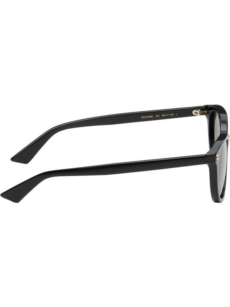 GUCCI Black Light Acetate GG Oval Sunglasses outlook