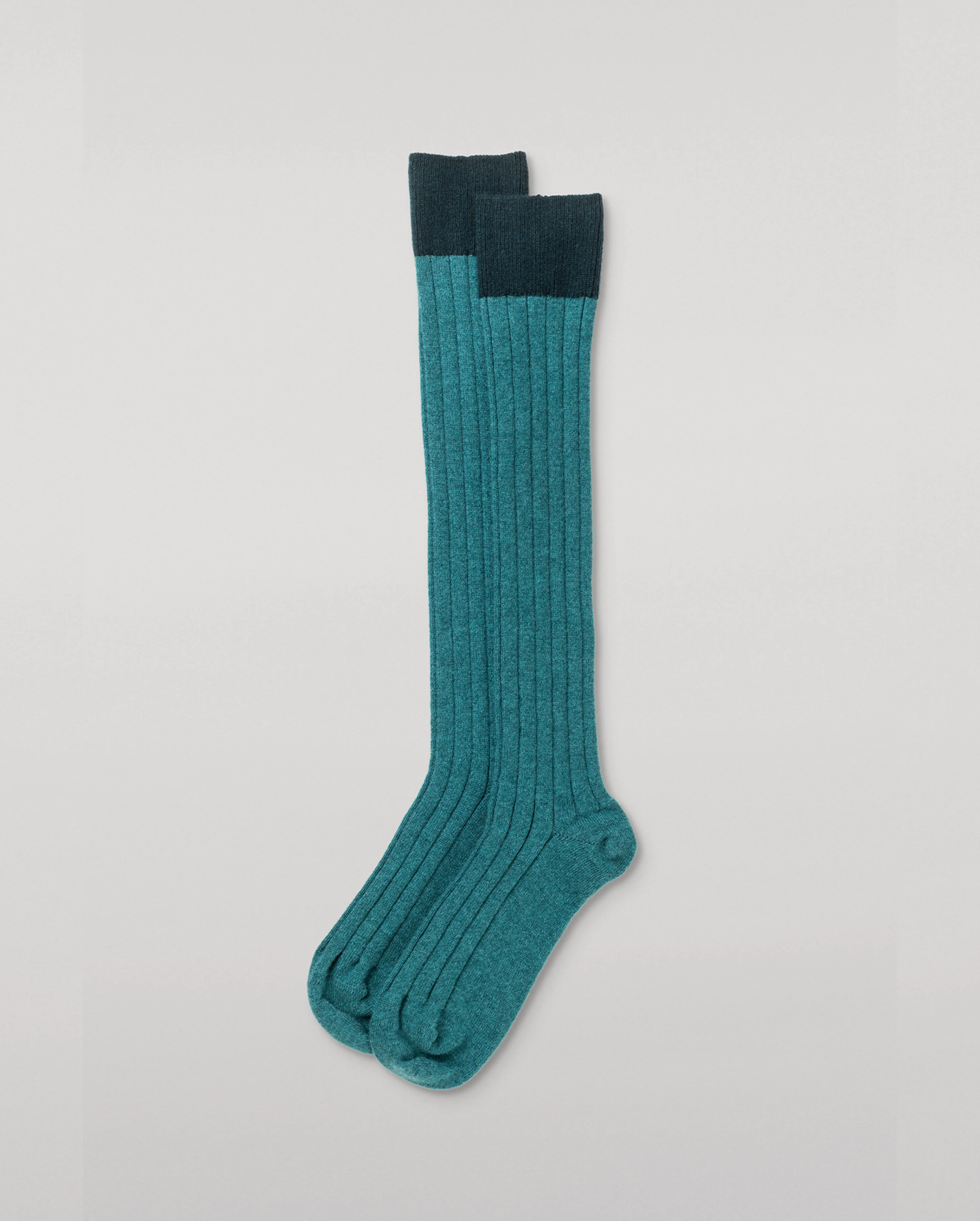 Ainsley Women's Long Green Cashmere Socks - 1