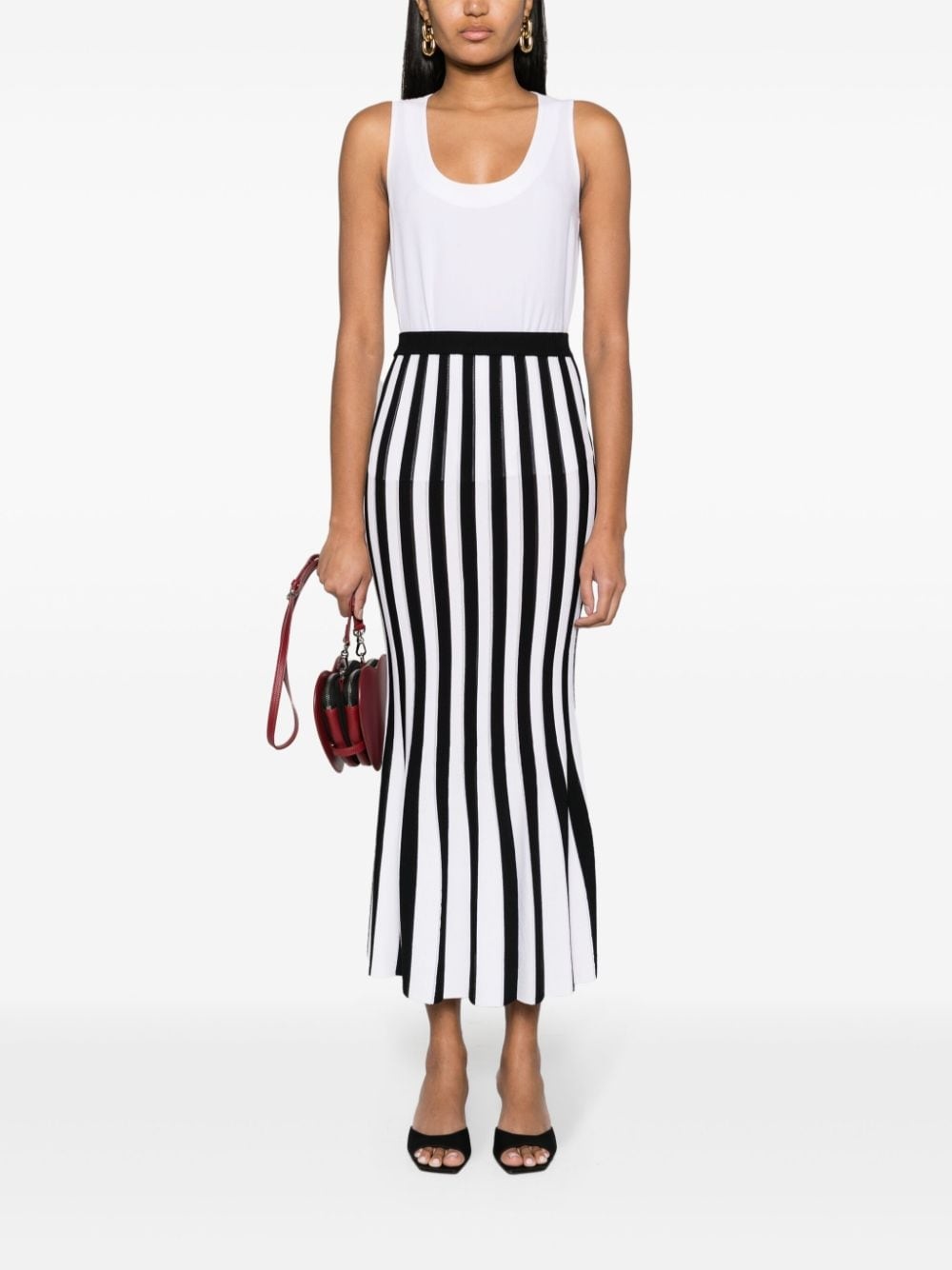 striped knitted midi skirt - 2