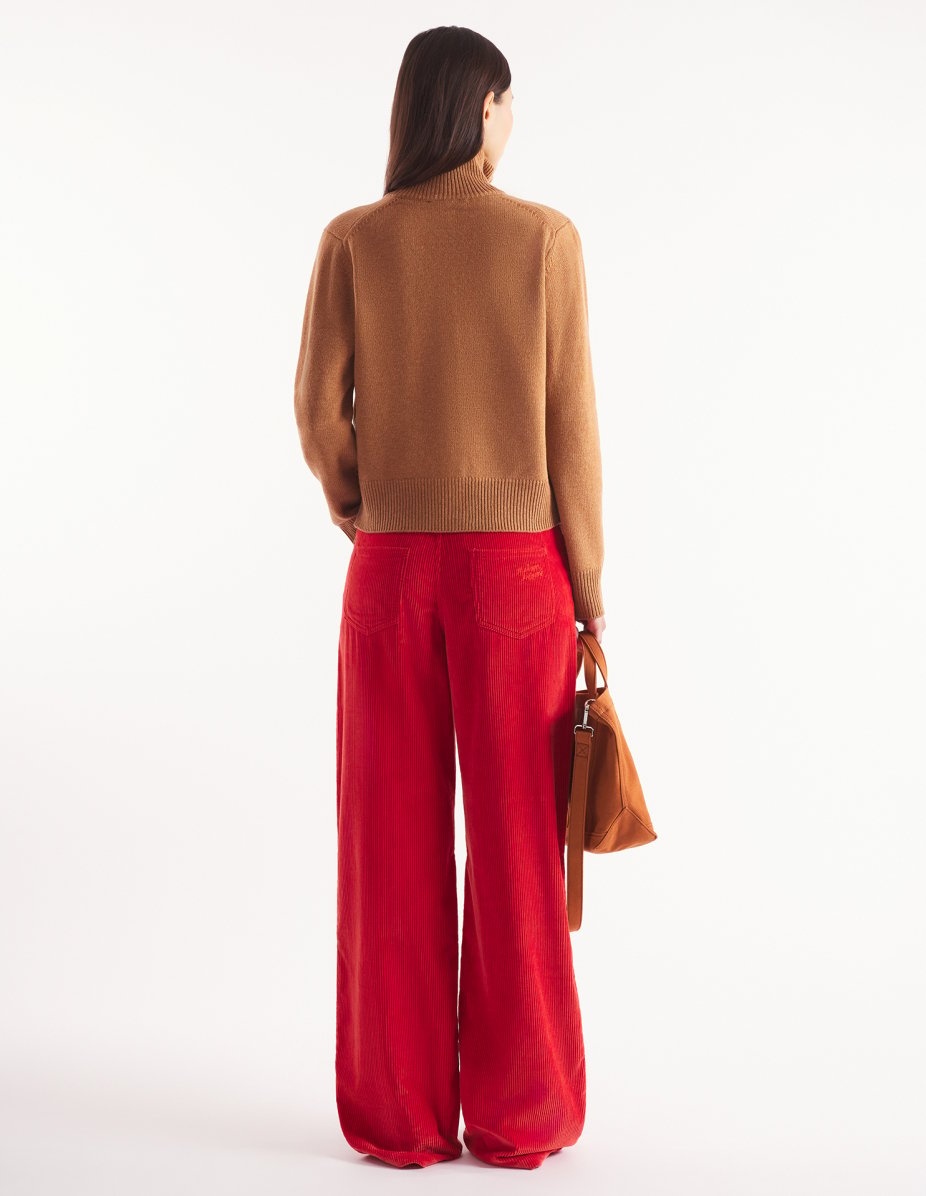 FOX HEAD INTARSIA HIGH NECK CARDIGAN - 5