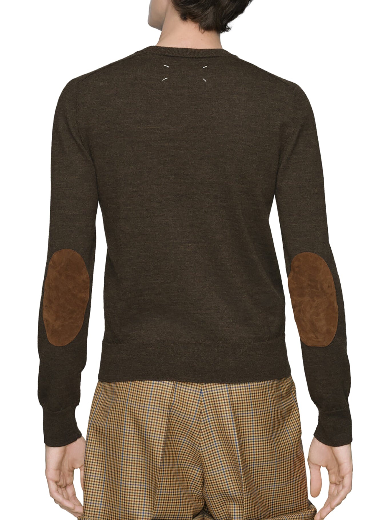 WOOL SWEATER WITH ELBOW PATCHES - 4