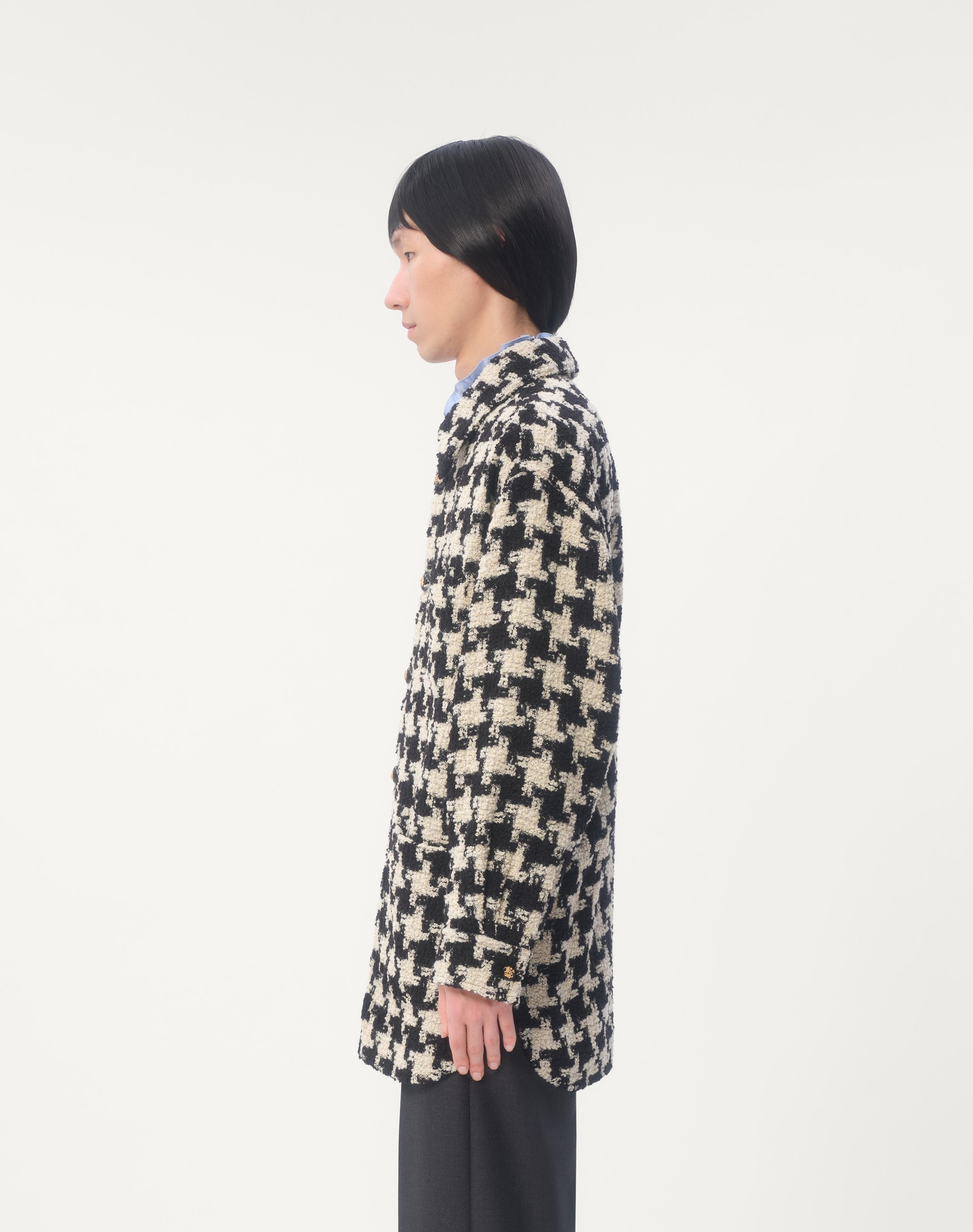 WOOL SHIRT JACKET WITH PIED DE COQUE PATTERN - 7