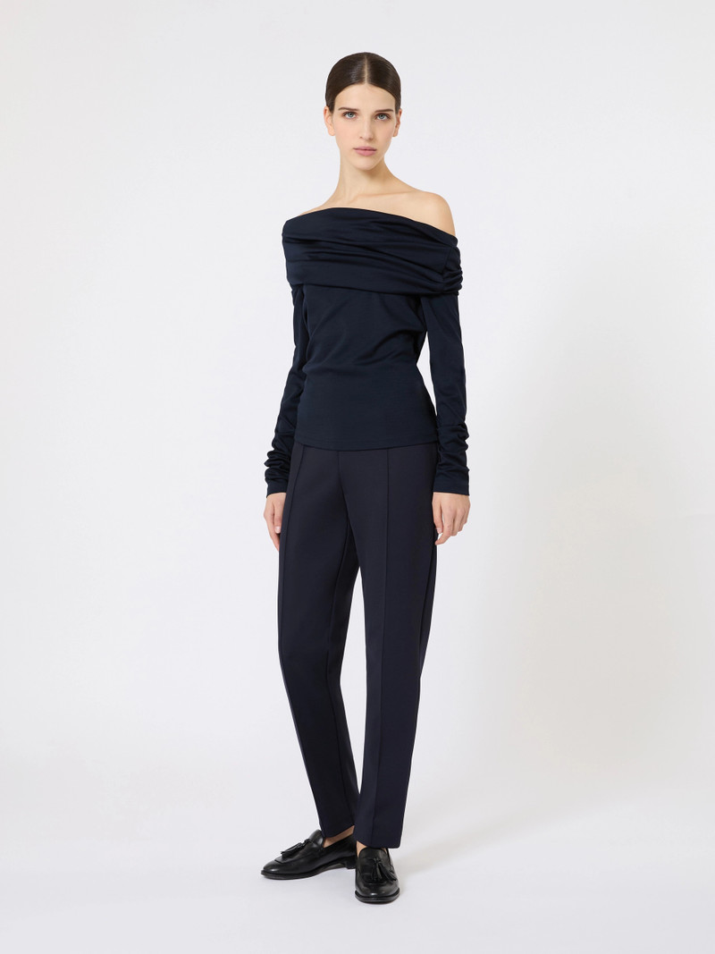 Max Mara Wool off-the-shoulder top - ULTRAMARINE outlook