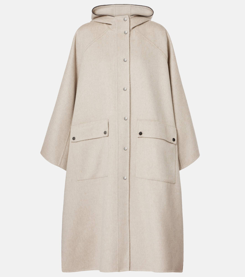 Hooded cashmere cape 1