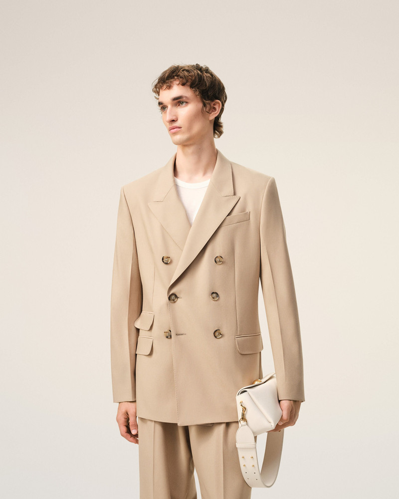 AMI Paris WHITE COW LEATHER CARROUSEL BAG outlook