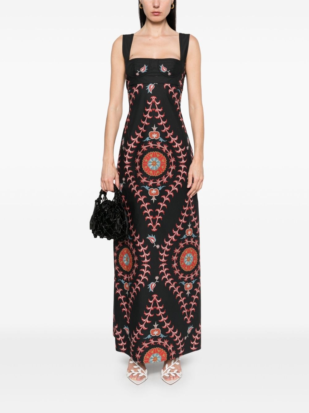 graphic-print gown - 2