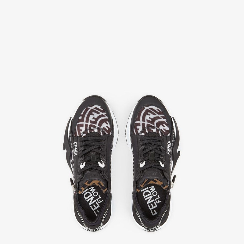 Black technical nylon low tops 4