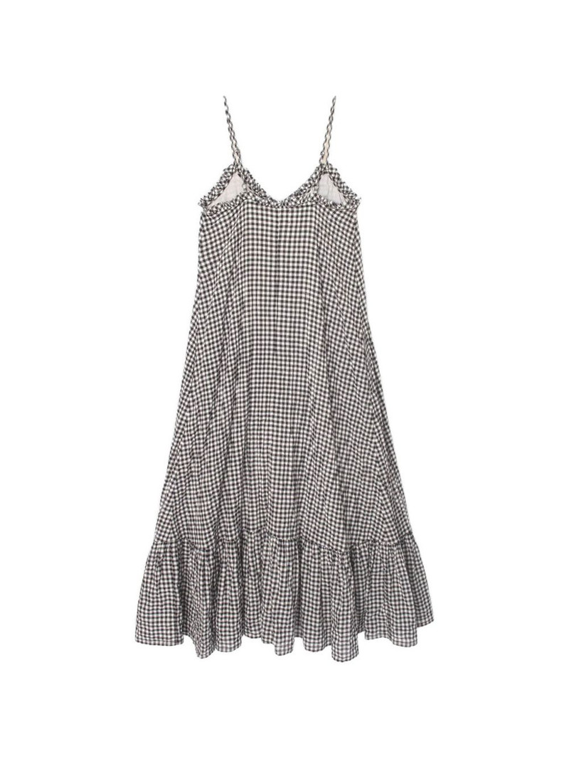 XÍRENA Taytum checked ruffled midi dress outlook