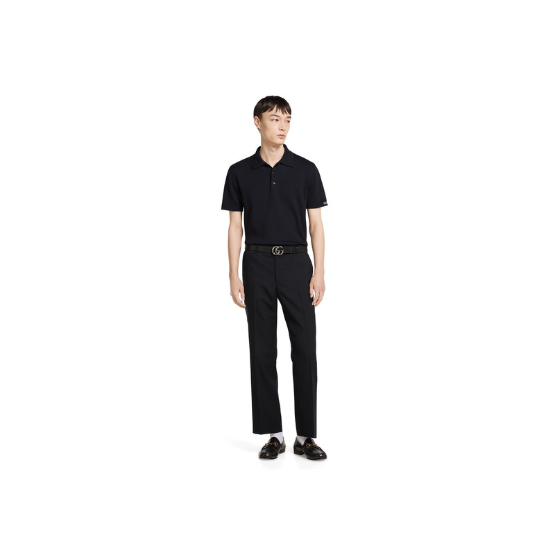 GUCCI Silk cotton knit polo shirt outlook