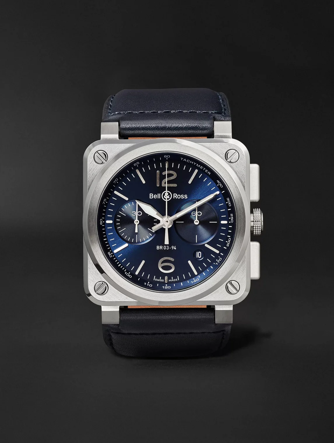 BR 03-94 Blue Steel Automatic Chronograph Steel Watch, Ref. BR0394‐BLU-ST/SCA - 1