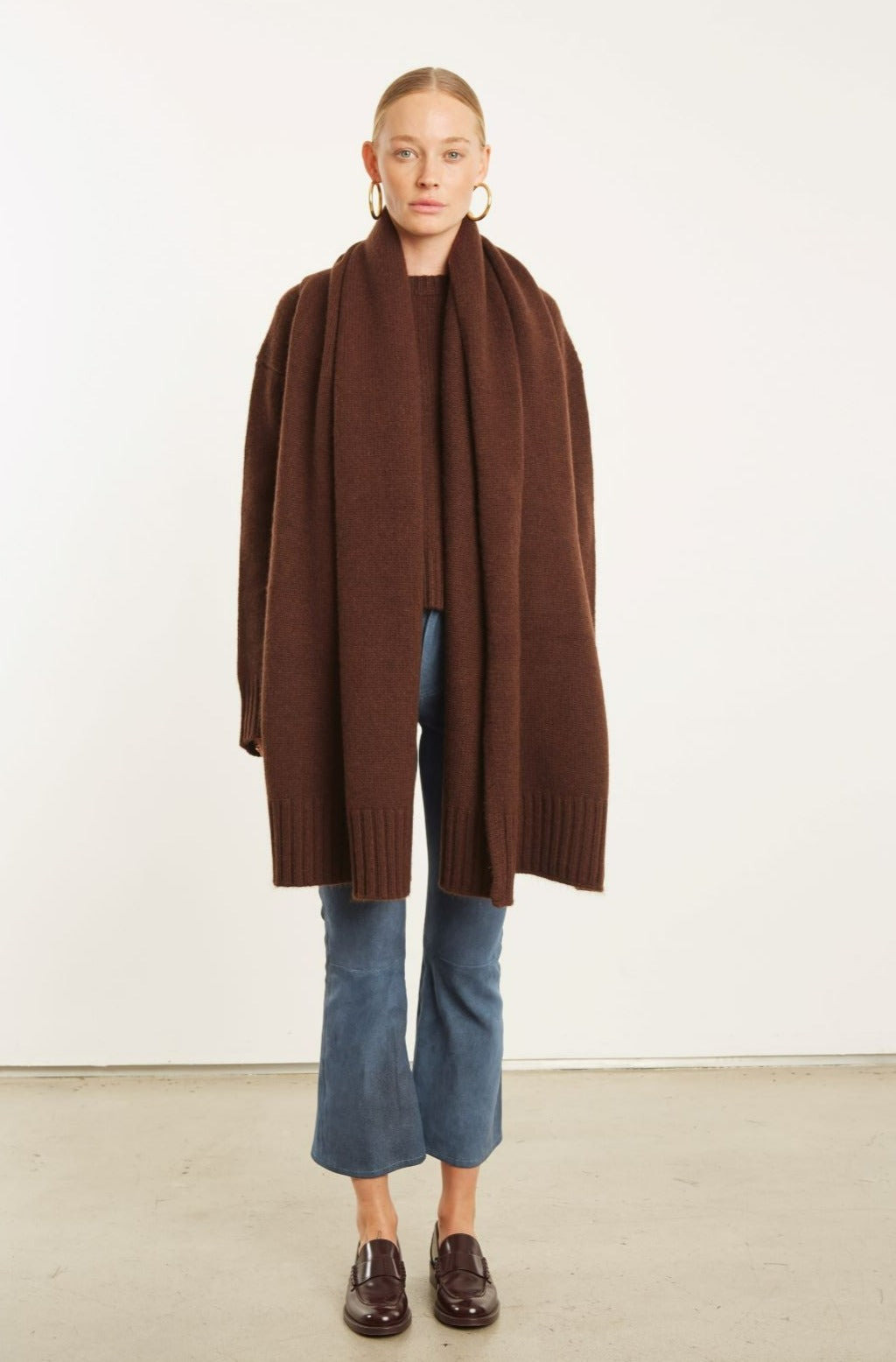 MOCHA CASHMERE WRAP SCARF - 4