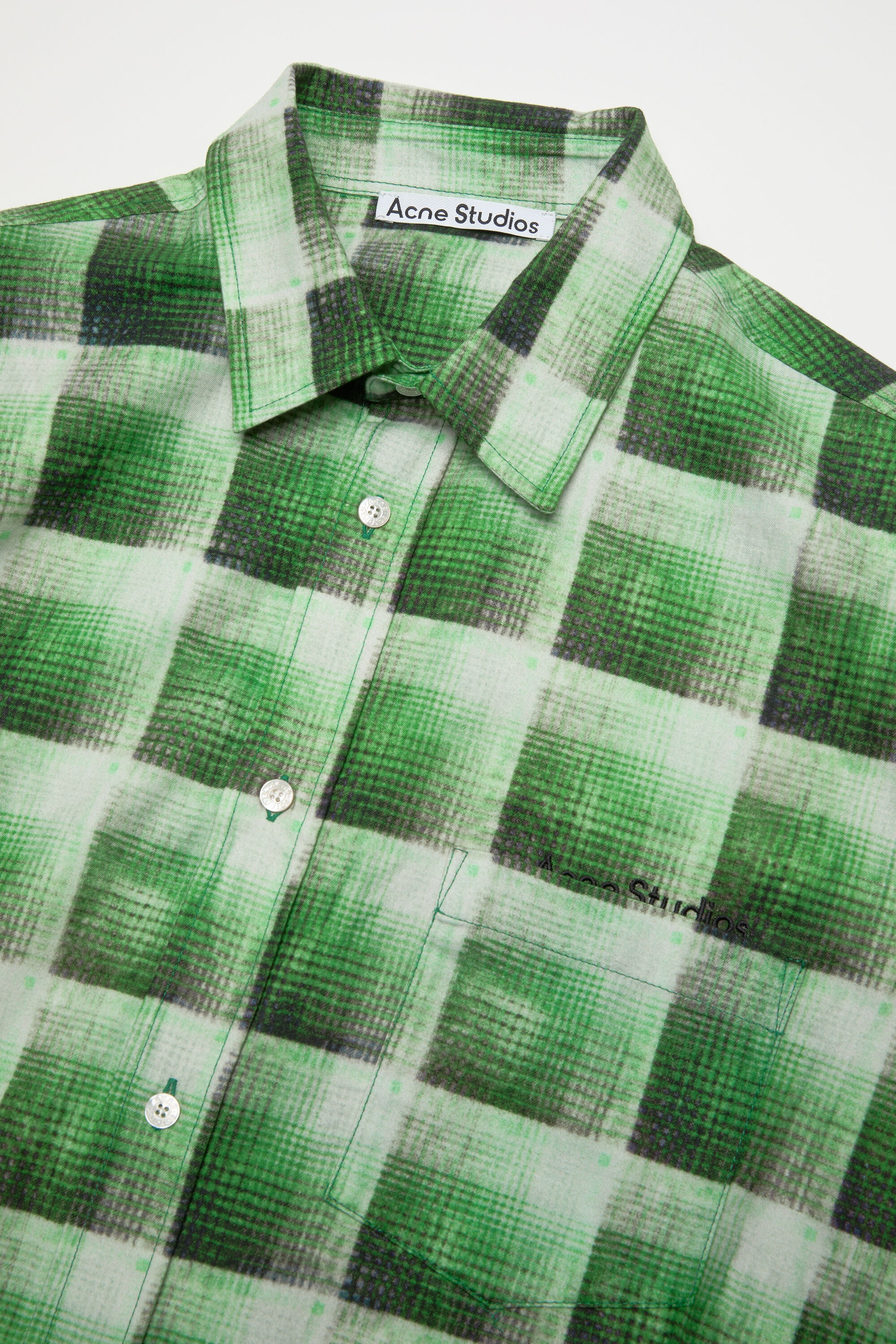 Check button-up shirt - Green - 5