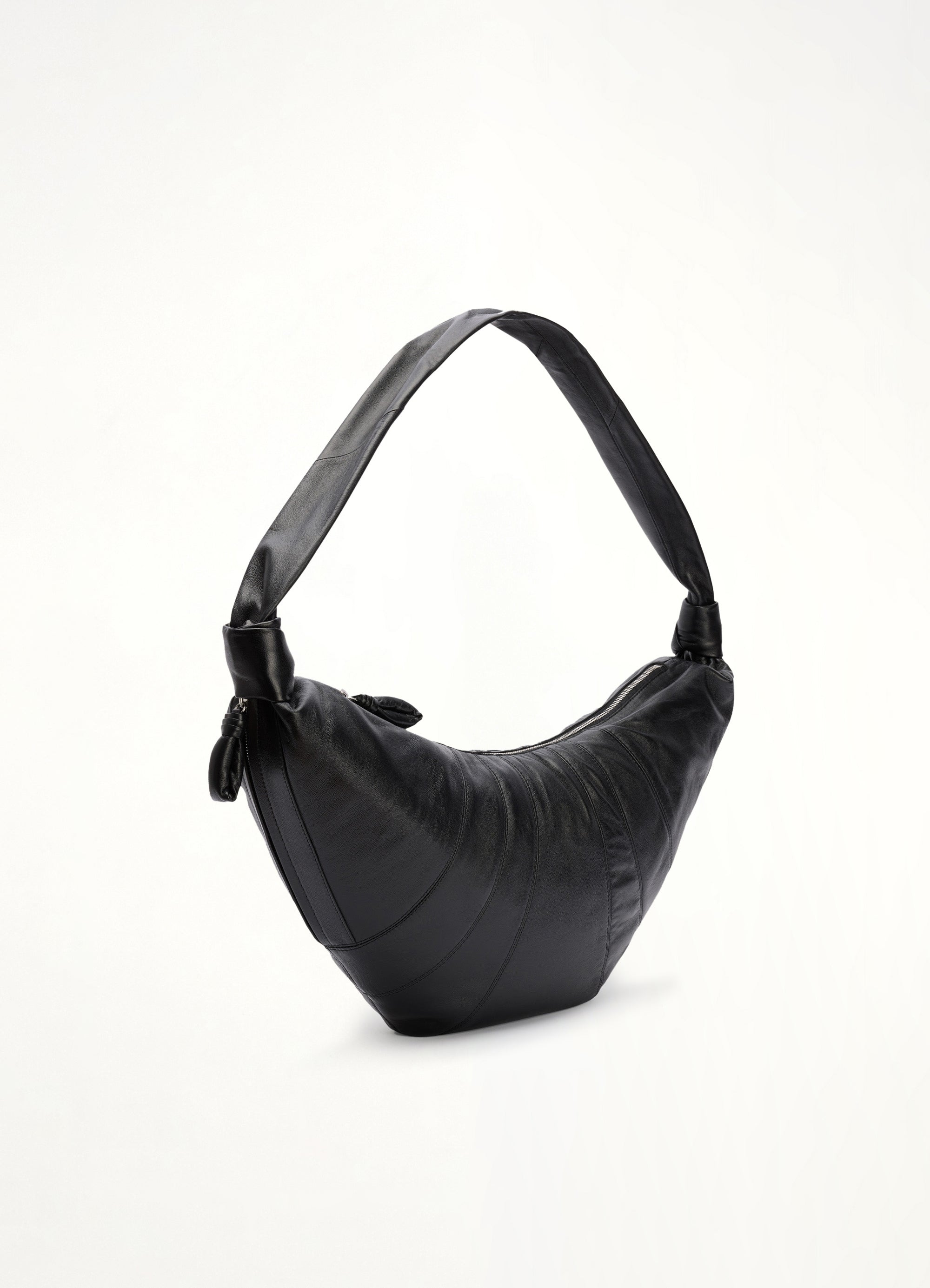 Lambskin Large Croissant Bag in Black - 2