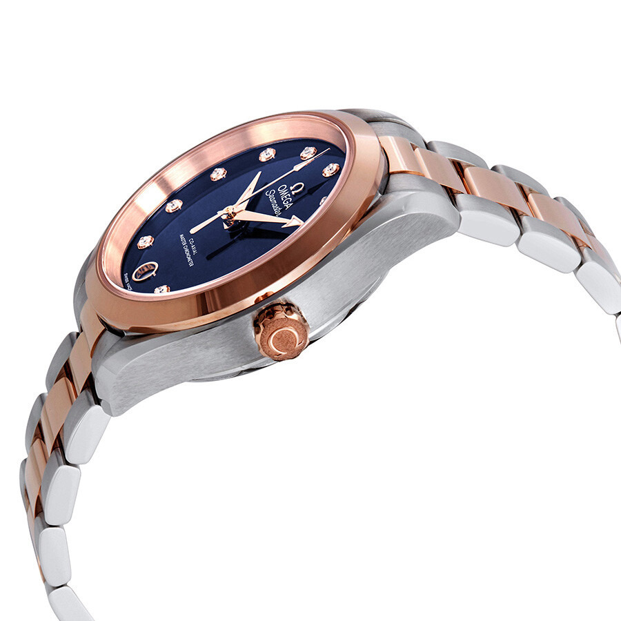 Pre-owned Omega Seamaster Aqua Terra Diamond Blue Dial Ladies Watch 220.20.34.20.53.001 - 2