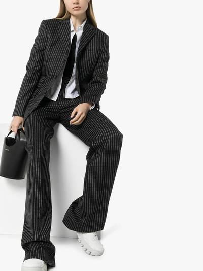 Maison Margiela logo pinstripe blazer outlook