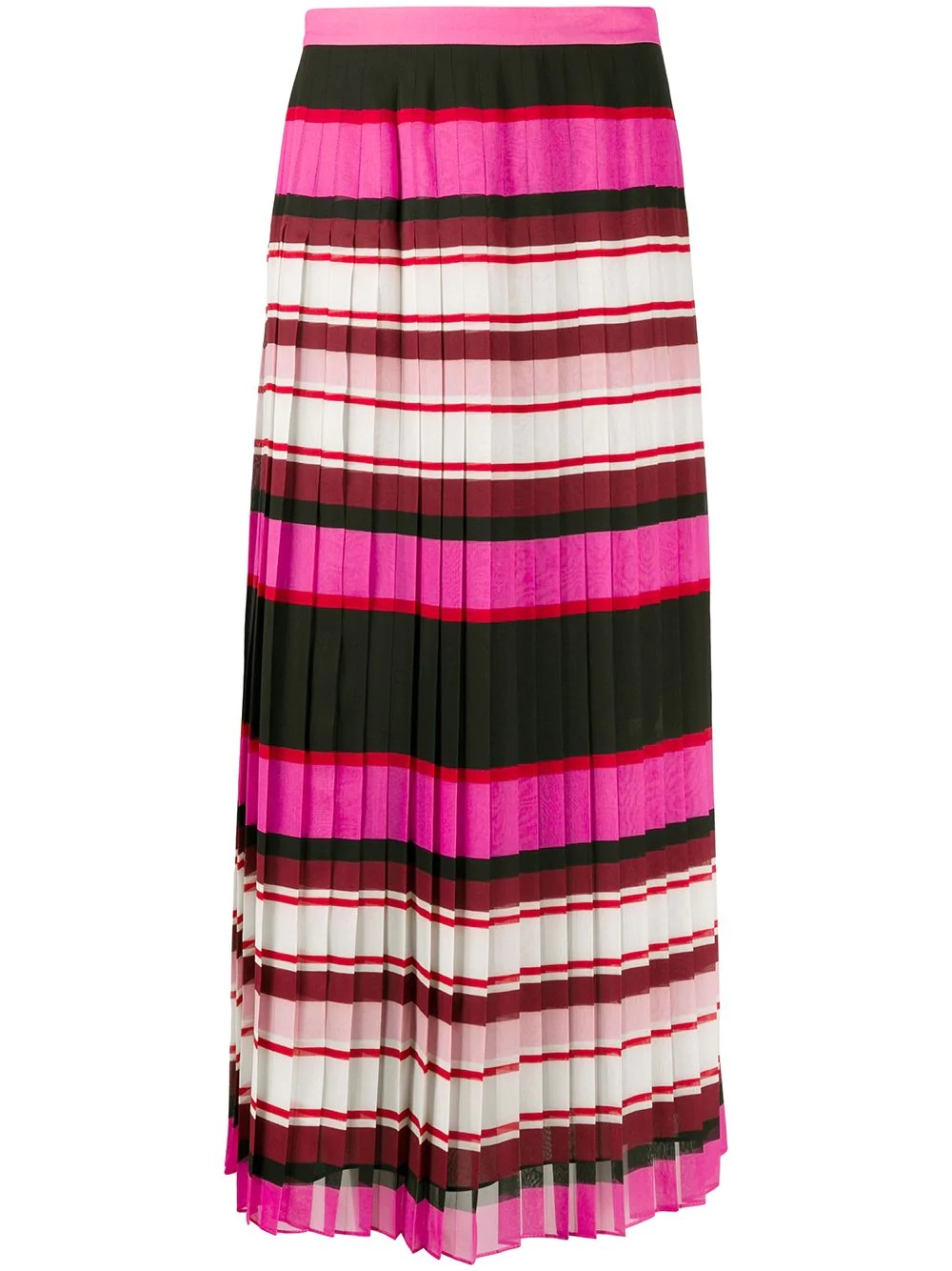 striped pleated silk skirt - 1