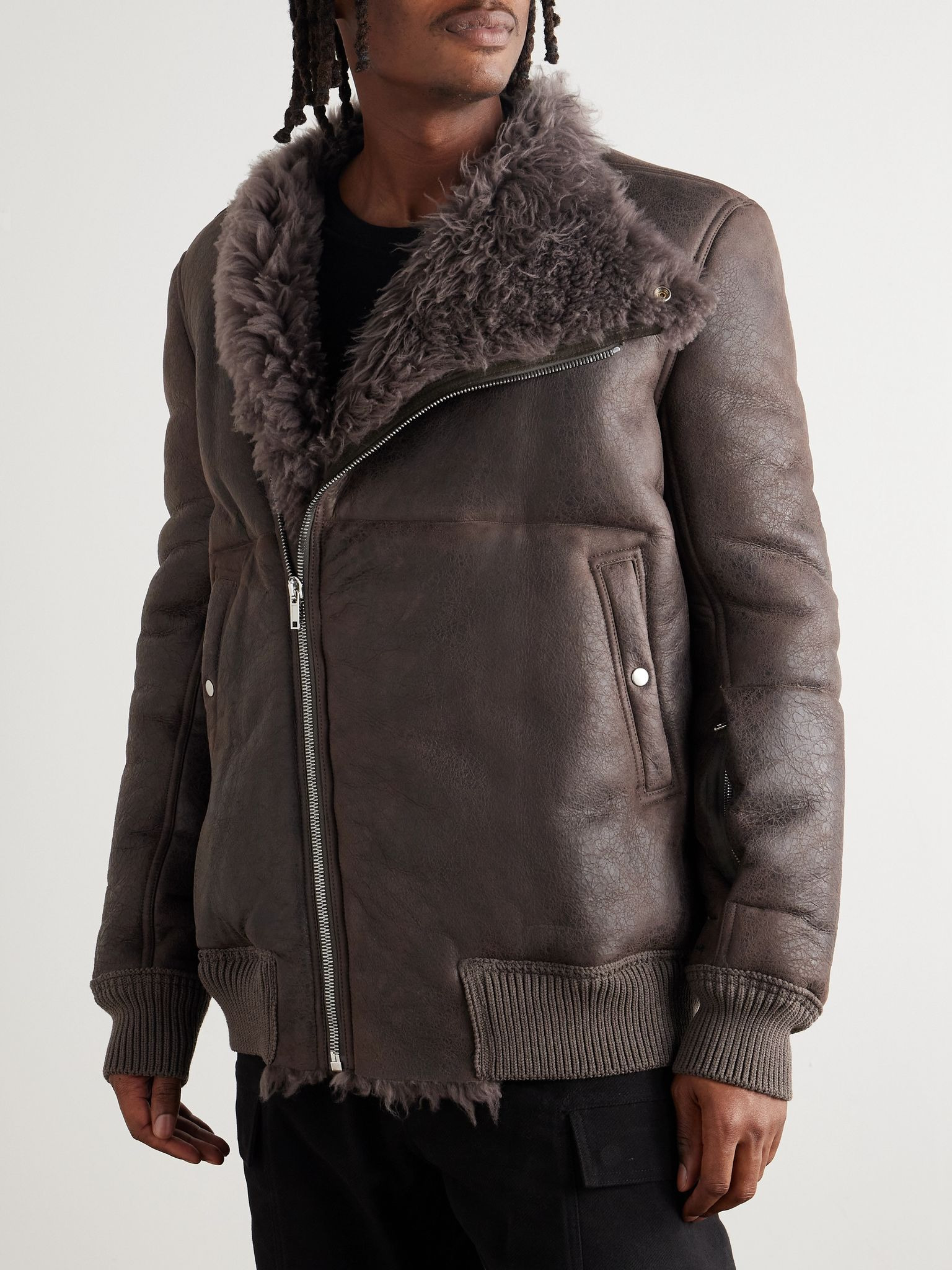 Shearling Jacket Dark gray - 3