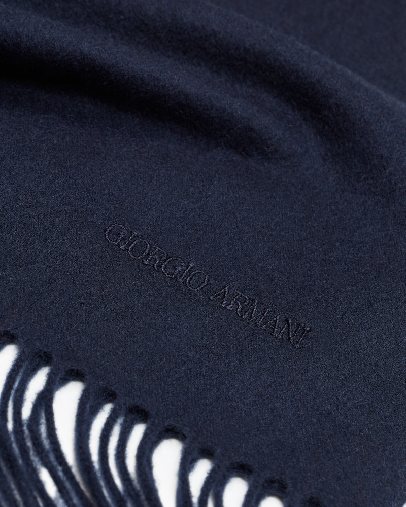 GIORGIO ARMANI Cashmere scarf with embroidered logo outlook