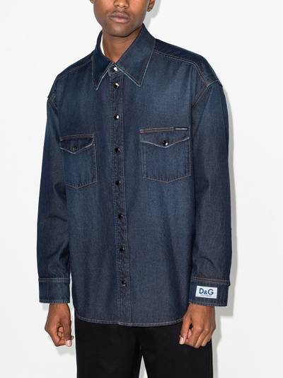 Dolce & Gabbana logo patch buttoned denim shirt outlook