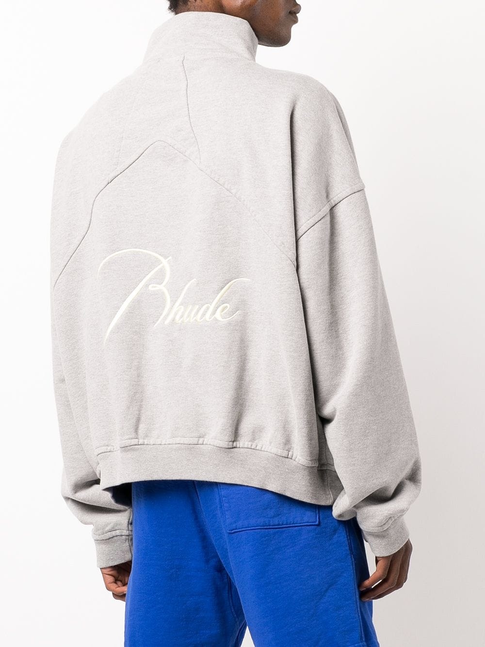 embroidered-logo pullover zip sweatshirt - 4