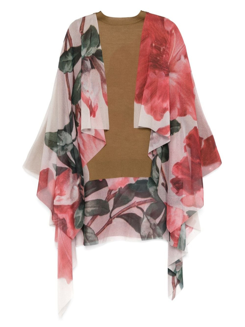 UNDERCOVER georgette panel sweater outlook