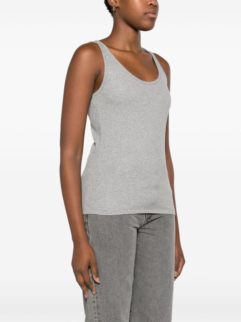 mÃ©lange-effect fine-ribbed tank top - 3