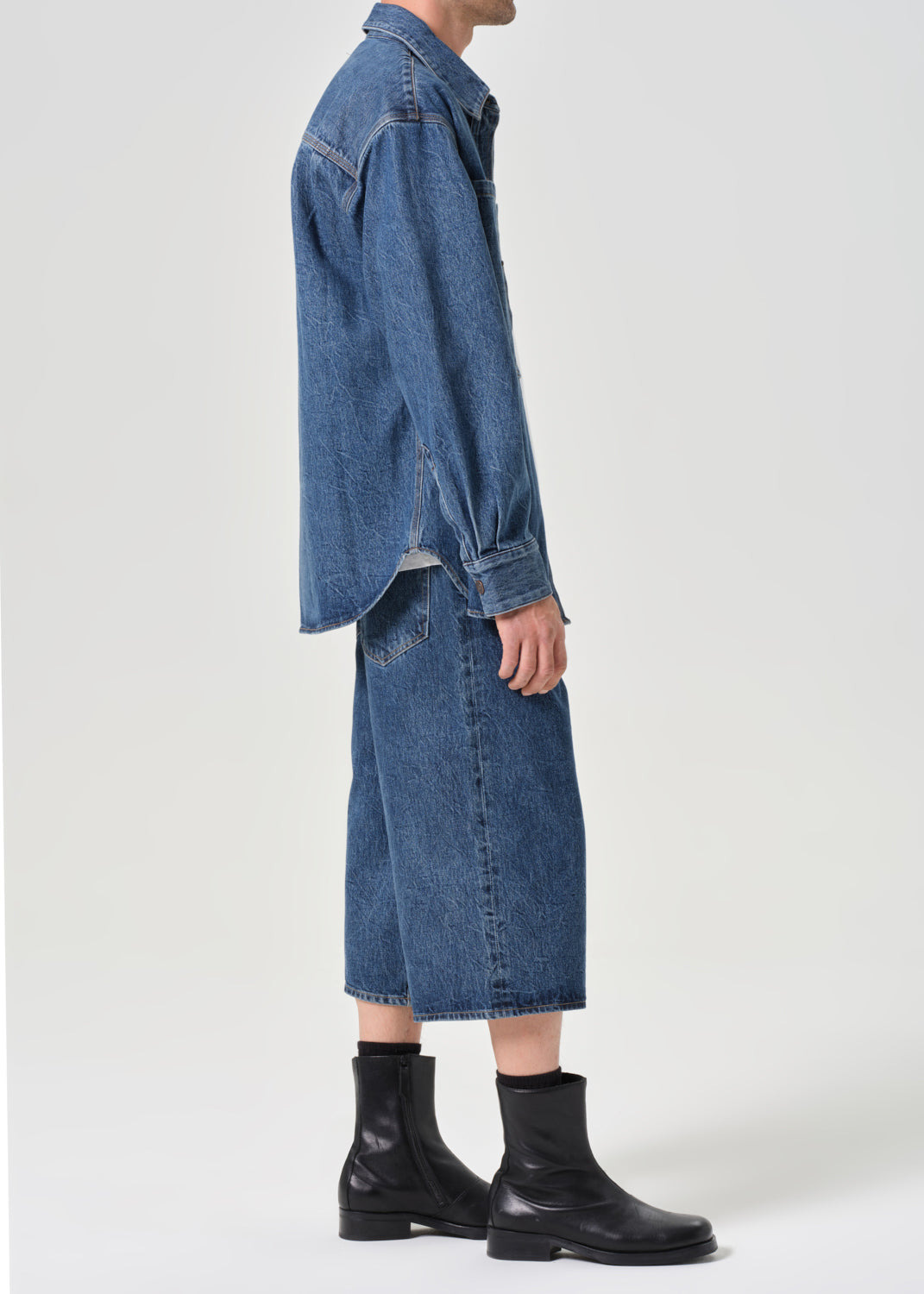 BEESLEY SHORT IN CREASED INDIGO - 4
