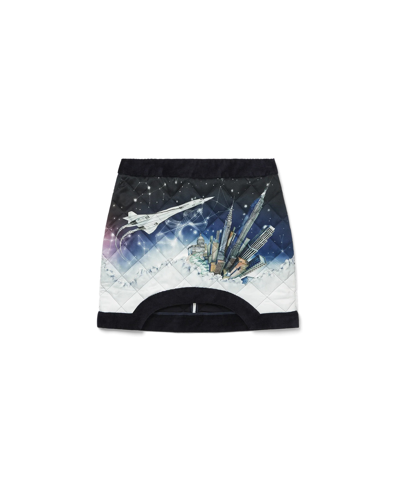 Vol De Nuit Quilted Curved Hem Mini Skirt - 1