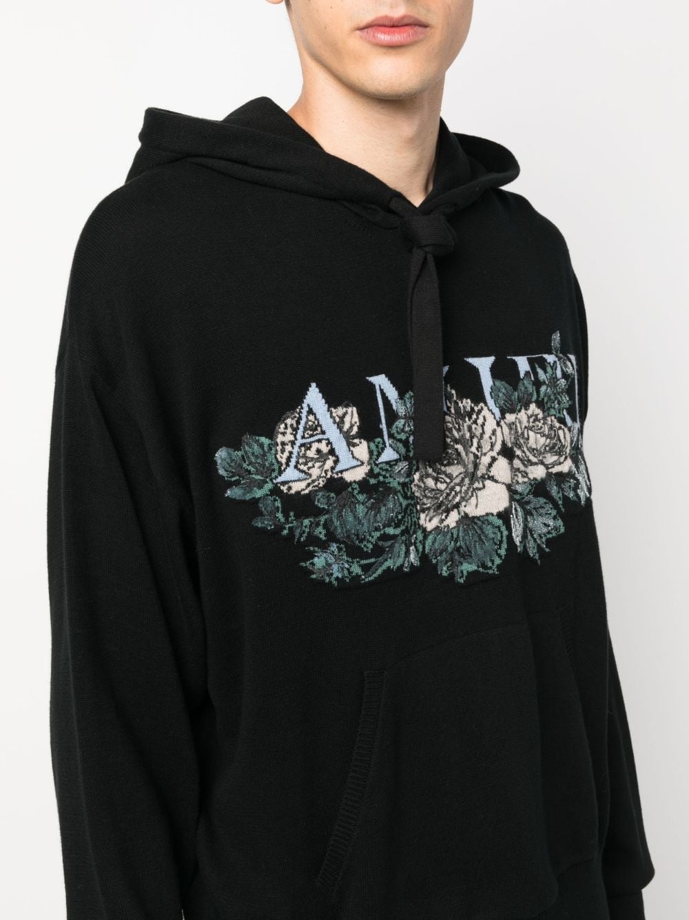 intarsia-knit logo hoodie - 5