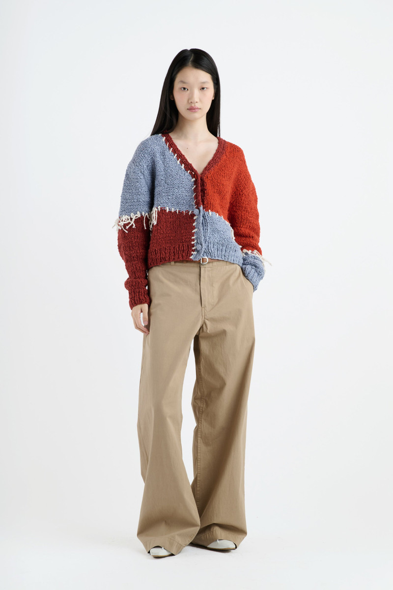 The Elder Statesman PATCHWORK BOUCLE CARDIGAN outlook