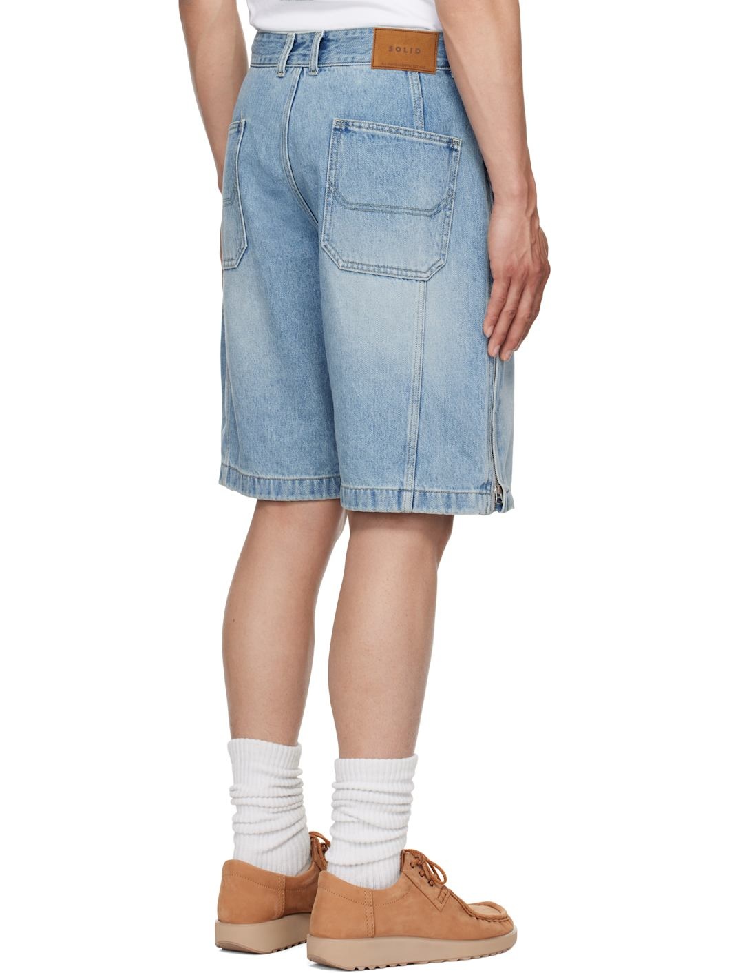 Blue Side Zipper Shorts - 3