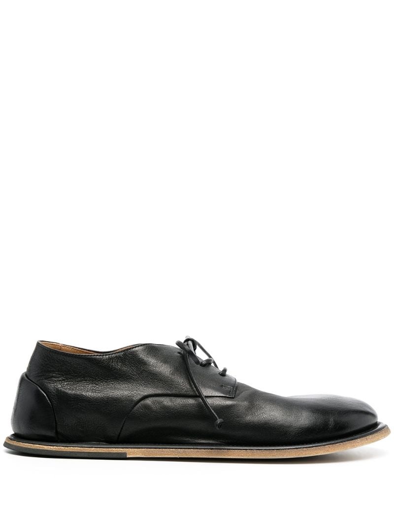flat-rounded lace-uo leather shoes - 1