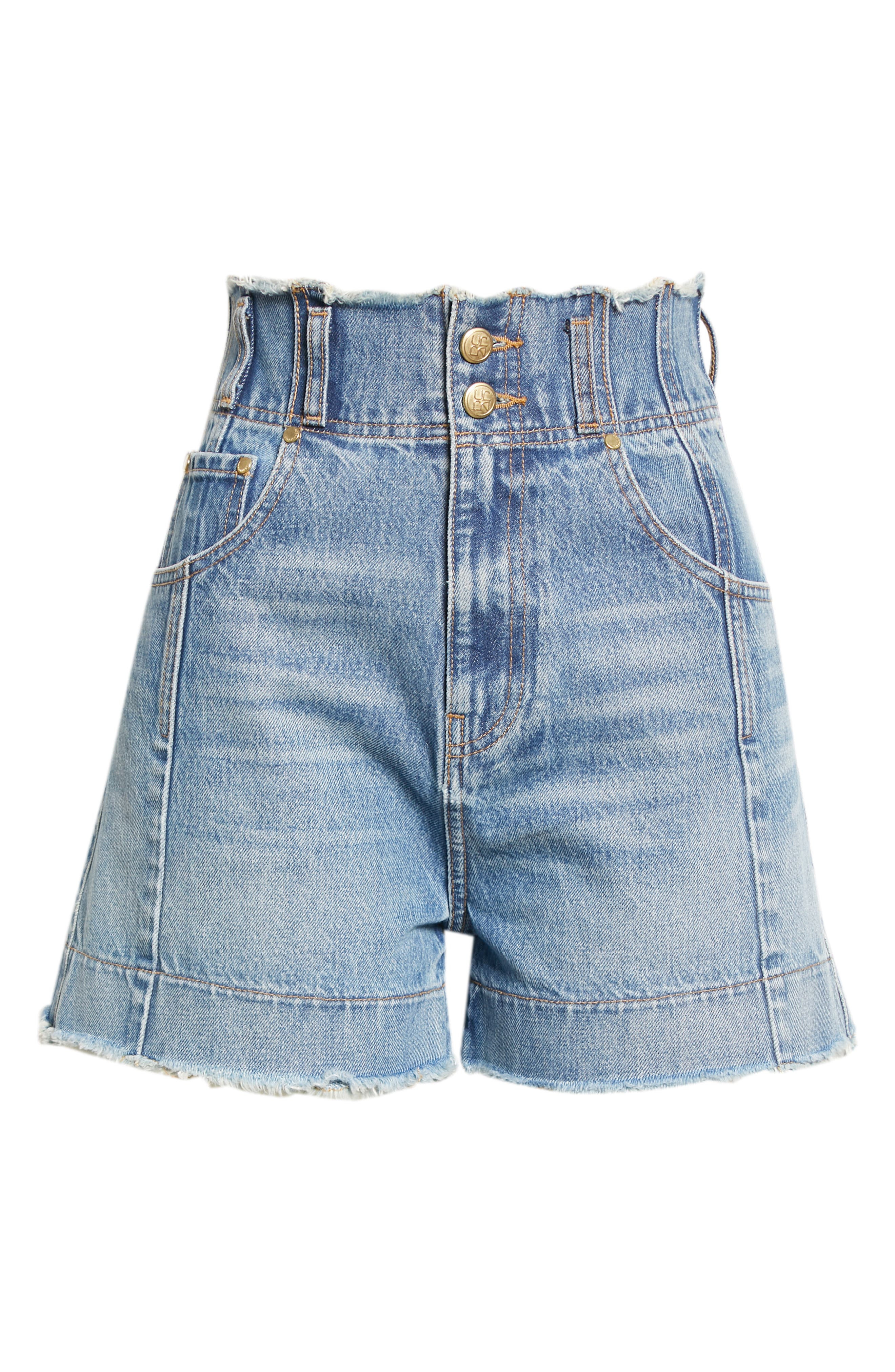 Ulla Johnson Nonstretch Denim Cutoff Shorts in Danube Medium Indigo Wash at Nordstrom - 6