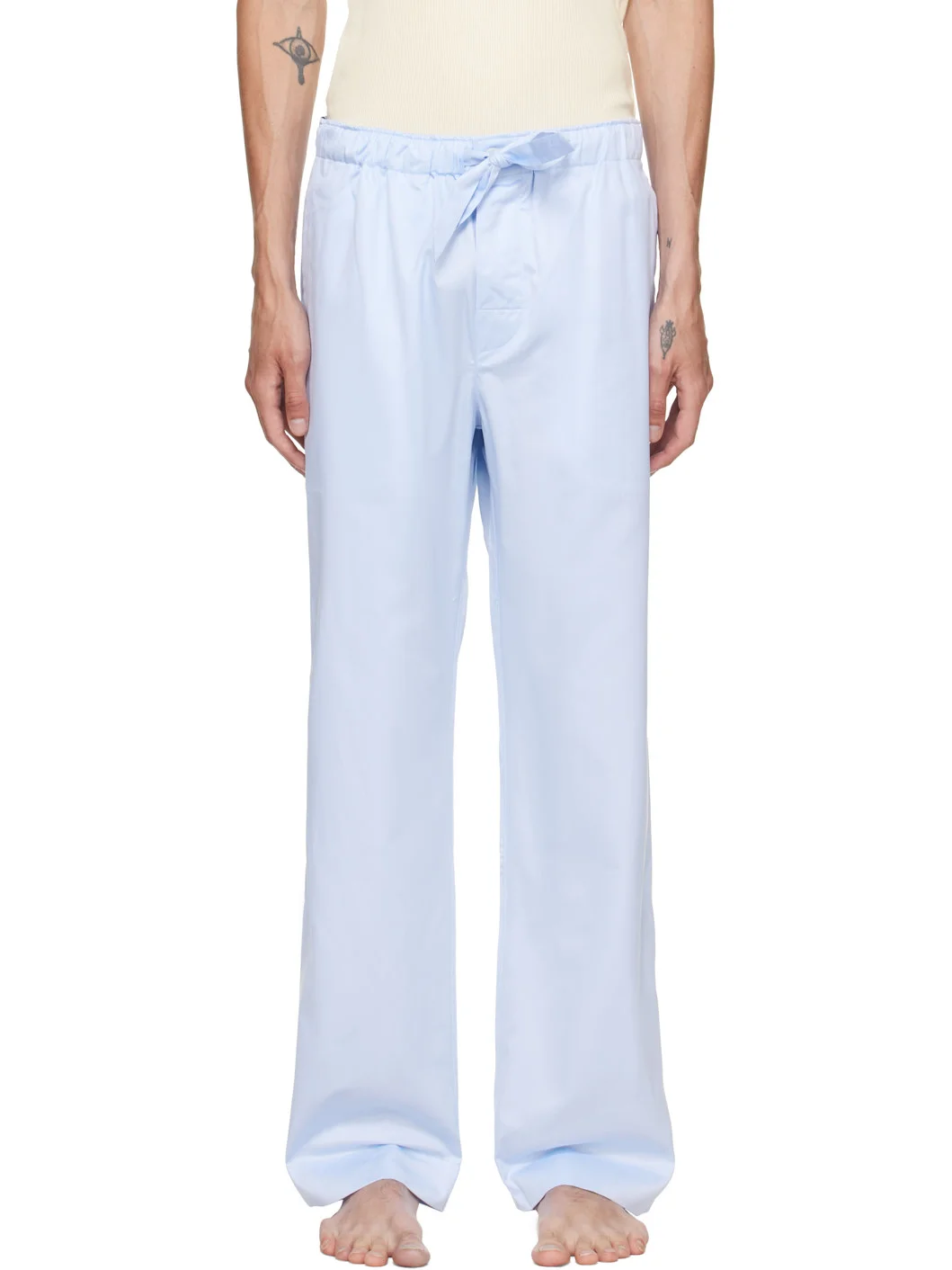 Blue Sateen Pyjama Pants - 1