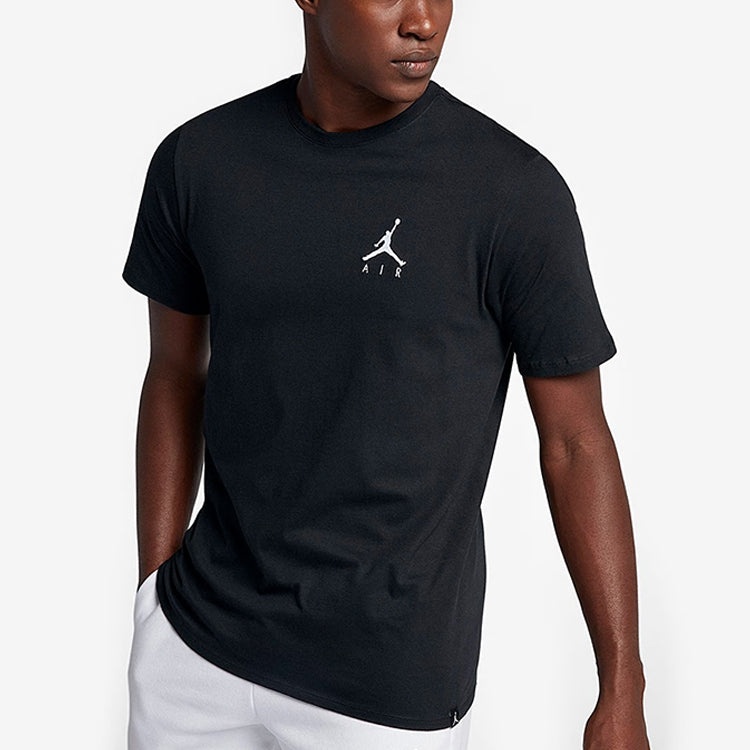Air Jordan Athleisure Casual Sports Embroidered Logo Round Neck Short Sleeve Black DA6800-010 - 2