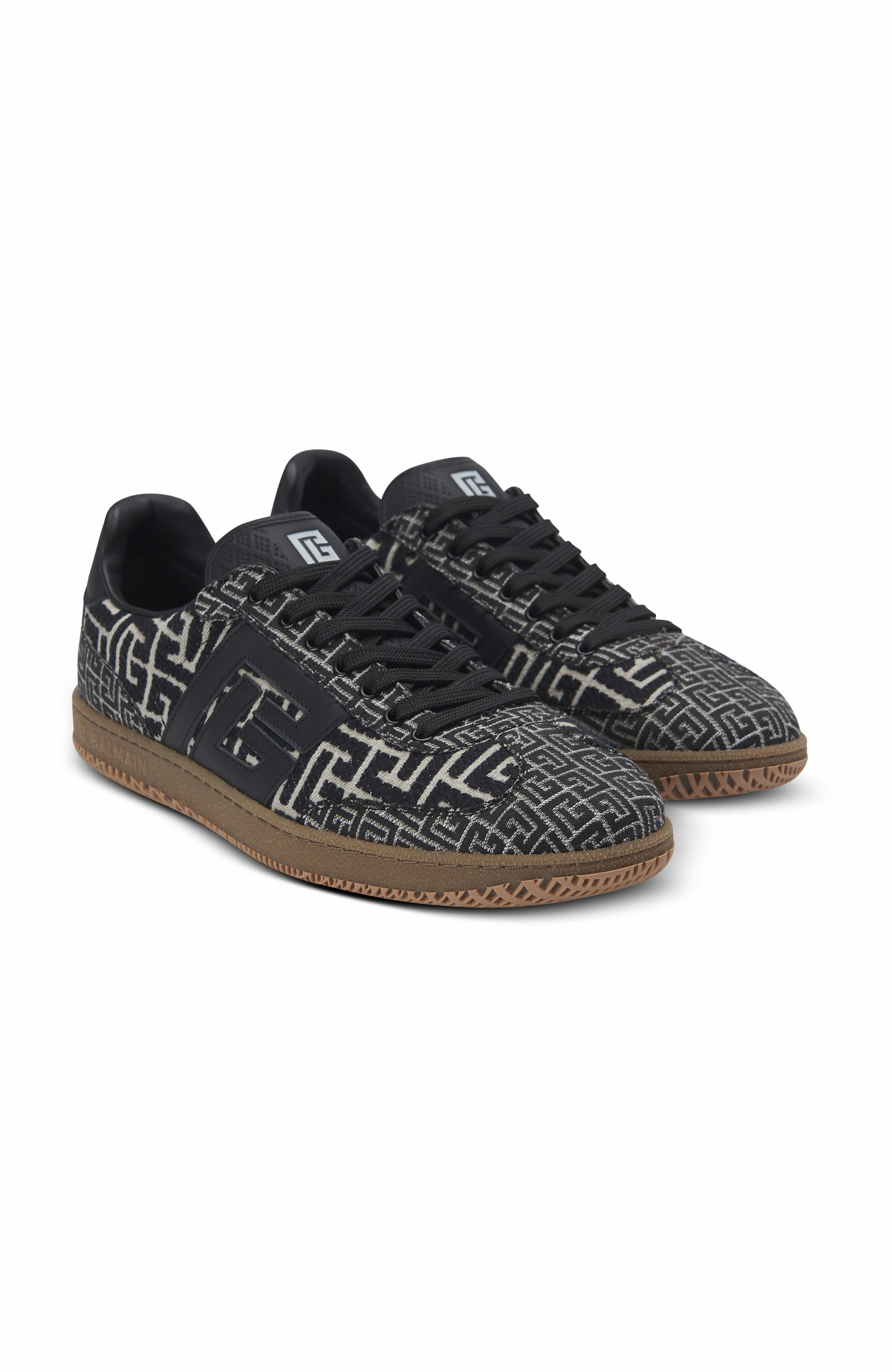Balmain Swan trainers in PB Labyrinth jacquard in Black at Nordstrom - 3