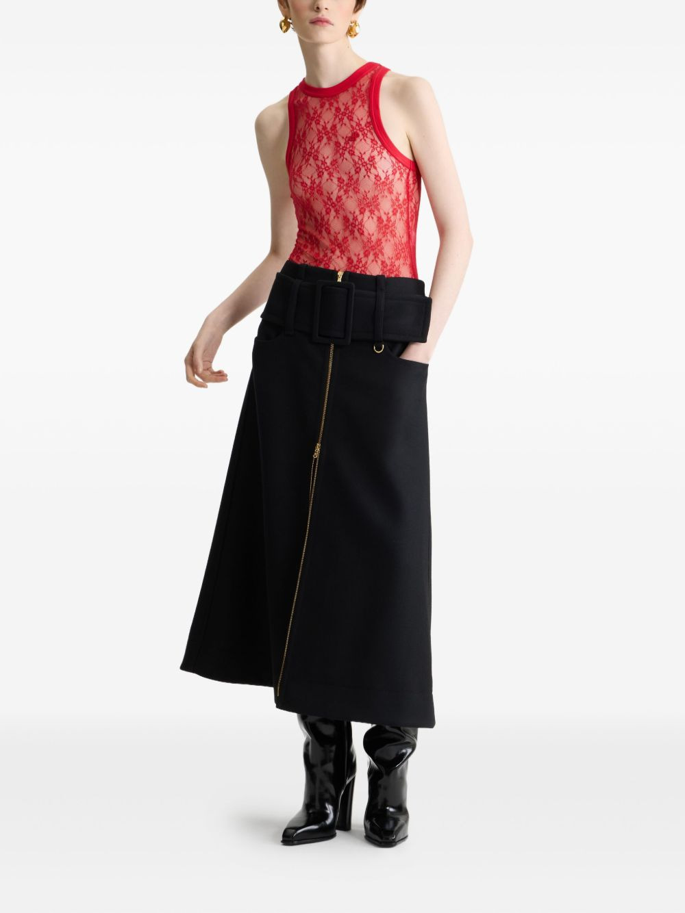 lace jersey tank top - 2