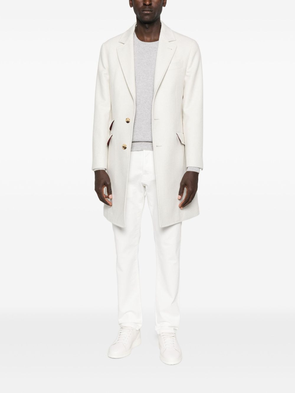 gold-button patch-pocket coat - 2