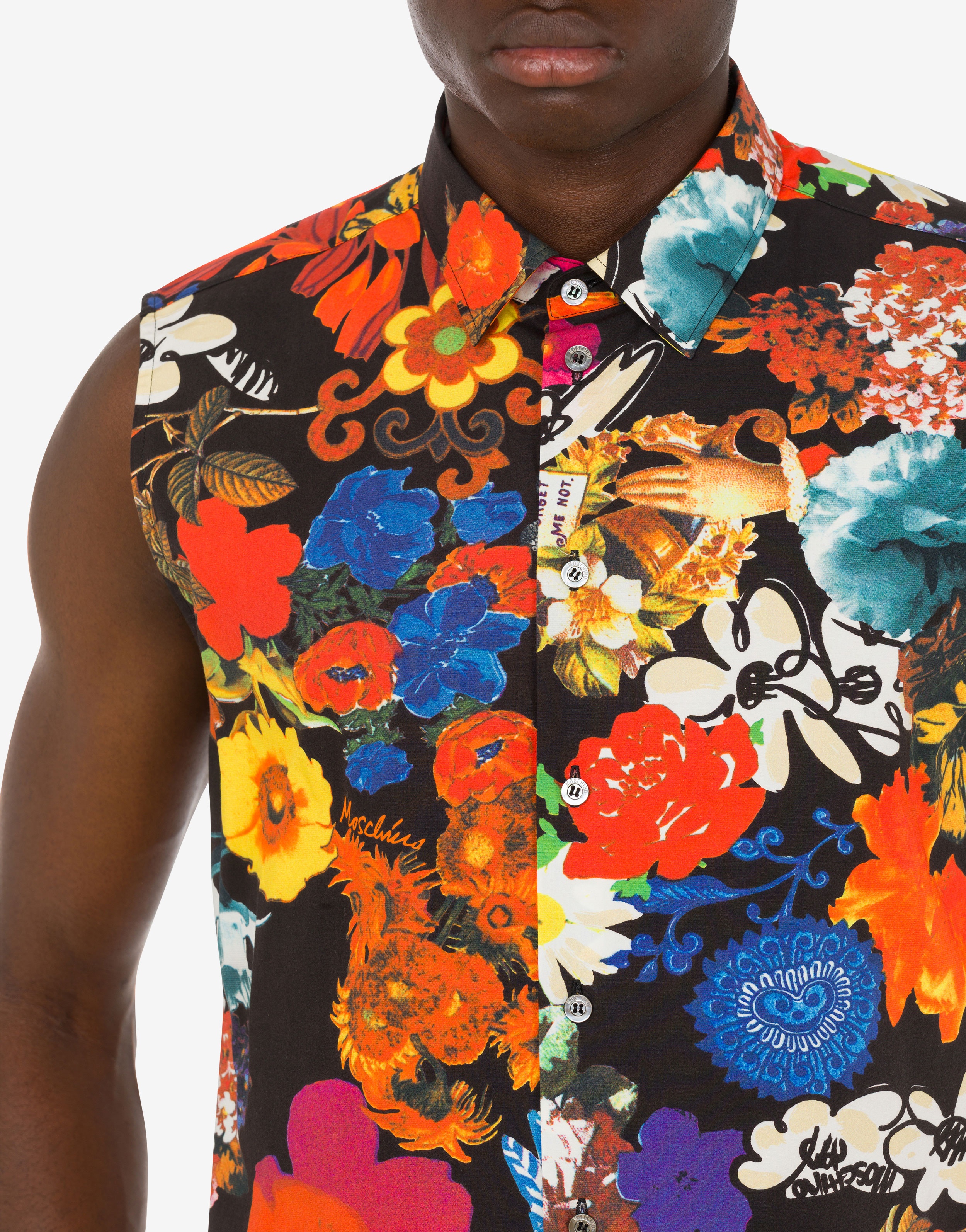 ALLOVER FLOWERS SLEEVELESS SHIRT - 4