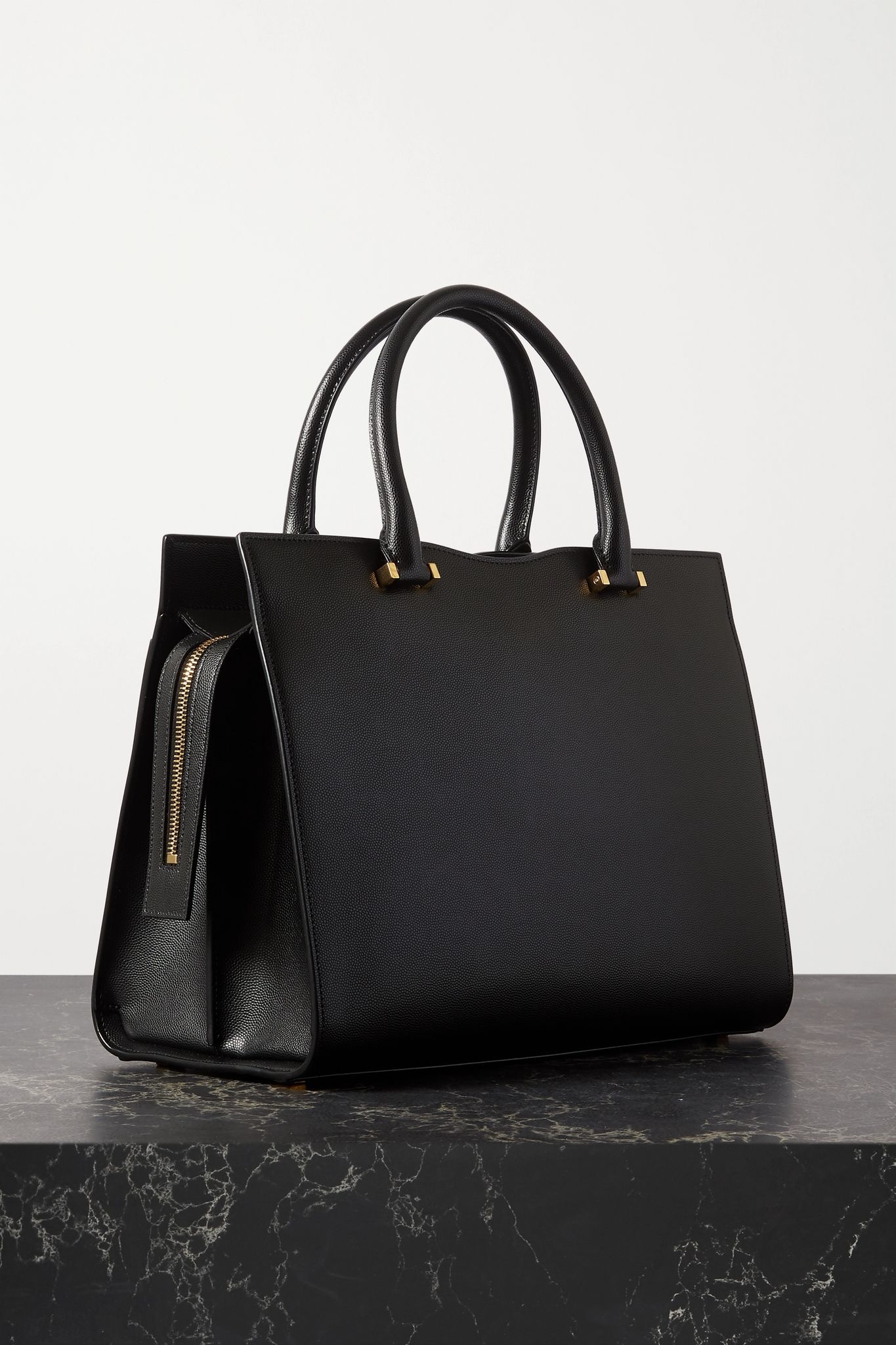 Uptown medium textured-leather tote - 3