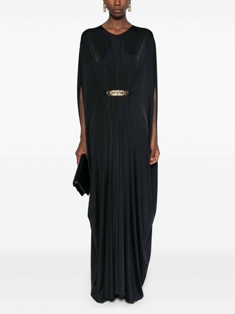 belted stretch-design kaftan - 2